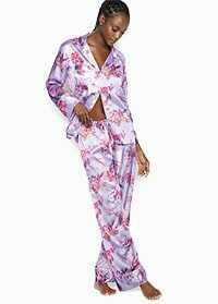 Пижама с брюками сиреневая с цветочным узором VICTORIA'S SECRET